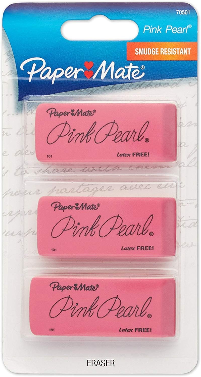 Paper Mate : Pink Pearl Eraser, Large, Three per Pack -:- Sold as 2 Packs of - 3 - / - Total of 6 Each by Paper Mate - Image 2
